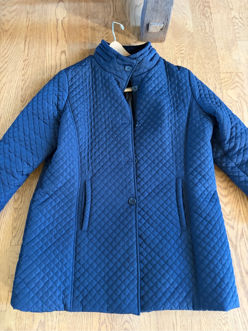 Classic Quilted Blue Women's Puffer Coat